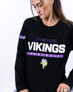 Vienna Vikings Identity Longsleeve -Sports football Black Identity Longsleeve VIK 4 min