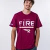 Rhein Fire Identity T-Shirt 2 Rhein Fire Identity T-Shirt -Sports football Burgundy Identity RHF T Shirt min