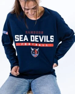 Hamburg Sea Devils Identity Longsleeve -Sports football HSD Identity Longsleeve Navy 4 min