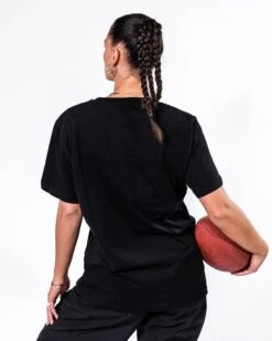 Sports football -Sports football Merchandise 2023 BackCropped Black Eleni HVG Logo T Shirt Women