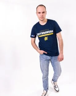 Fehervar Enthroners Identity T-Shirt -Sports football Merchandise 2023 BalkenFootball Blue Chris ENT FullBody Men SizeM T Shirt