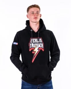 Berlin Thunder Iconic Hoodie -Sports football Merchandise 2023 Black BTH Cropped Hoodie Logo Marcel Men