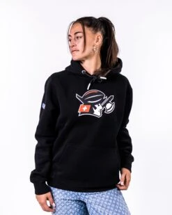 Helvetic Guards Iconic Hoodie -Sports football Merchandise 2023 Black Cropped Eleni Hoodie HVG Logo Women