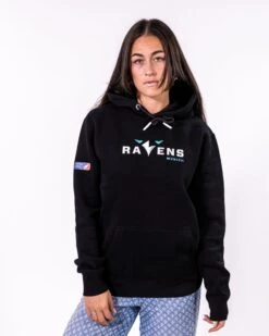 Munich Ravens Iconic Hoodie -Sports football Merchandise 2023 Black Cropped Eleni Hoodie Logo MUC Women