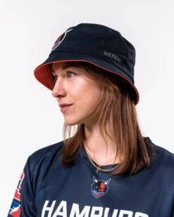 Hamburg Sea Devils Bucket Hat -Sports football Merchandise 2023 Blue 4067817000384 HSD OneSize Sarah Side Stetson Women