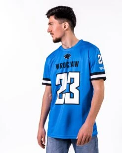 Wroclaw Panthers Fan Jersey 8 Wroclaw Panthers Fan Jersey -Sports football Merchandise 2023 Blue Cropped Jersey Kaan Men SizeL WPA