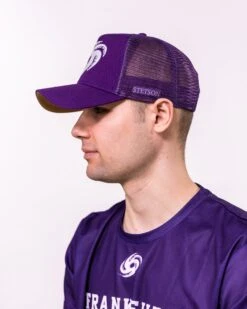 Frankfurt Galaxy Trucker Cap -Sports football Merchandise 2023 Chris FGY Men OneSize Purple Side Stetson 4067817000315